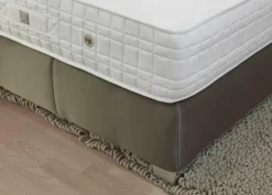 Polsterbett Kate Luxury 796 Gr D Grau Blockfuß Chrom mit 2 Matratzen