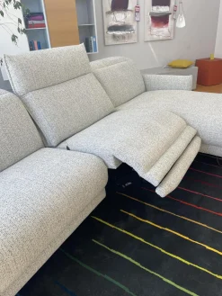 Polstereckgruppe Vitis CL280 Stoff Ancona Sky Grau Blau Fuß Schwarz Inklusive Motorischer Relaxfunktion