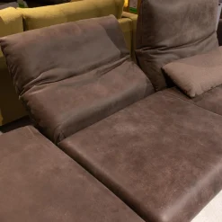 Polsterelementgruppe 2 5 2 Leder A India Schoko Braun Holzrahmen Wildeiche Massiv Metallfuß Aluminium Matt Satiniert Mit Kissen