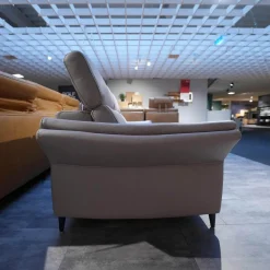 Polstergarnitur 4055 Bezug 60 Credo Granit Aluminiumfuß Schwarz F2 Mit WallAway-Funktion