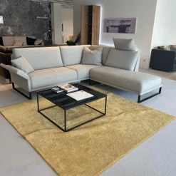 Polstergarnitur 009 Cara Stoff 20 162 Steingrau Grau Kufe Stahl Schwarz Inklusive Kissen