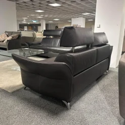 Polstergarnitur 1926 Leder 31 Longlife Moor Schwarz Braun Füße Metall 62 Edelstahloptik Gebürstet