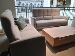 Polstergarnitur 6001 Select Stoff Bodyflux Aqua Braun Grau Gestell Mit Stoff Bezogen Mit Kunststoffgleitern