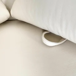 Polstergarnitur Bellini Leder BelVita Ecru Metallfuß Hochglanz Mit Verstellbaren Lehnen