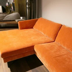 Polstergarnitur Betty MS 1010 Stoff Wildflower 7 Pail Rust Orange Fuß 177 Metall Grau