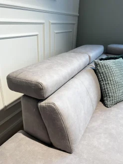 Polstergarnitur Cornella Style Stoff Bulus FB32 Silber Grau Fuß Metall Inklusive Kissen