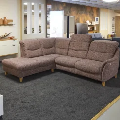 Polstergarnitur Gavi Bezug Stoff Toronto 7 Brombeer Füße Eiche Inklusive Wall-Away Funktion Motorisch