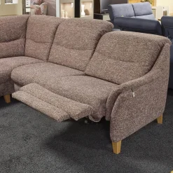 Polstergarnitur Gavi Bezug Stoff Toronto 7 Brombeer Füße Eiche Inklusive Wall-Away Funktion Motorisch