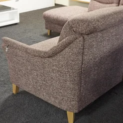 Polstergarnitur Gavi Bezug Stoff Toronto 7 Brombeer Füße Eiche Inklusive Wall-Away Funktion Motorisch