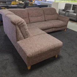 Polstergarnitur Gavi Bezug Stoff Toronto 7 Brombeer Füße Eiche Inklusive Wall-Away Funktion Motorisch