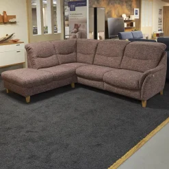 Polstergarnitur Gavi Bezug Stoff Toronto 7 Brombeer Füße Eiche Inklusive Wall-Away Funktion Motorisch