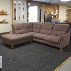 Polstergarnitur Gavi Bezug Stoff Toronto 7 Brombeer Füße Eiche Inklusive Wall-Away Funktion Motorisch