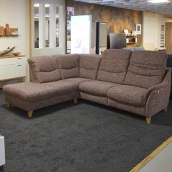 Polstergarnitur Gavi Bezug Stoff Toronto 7 Brombeer Füße Eiche Inklusive Wall-Away Funktion Motorisch