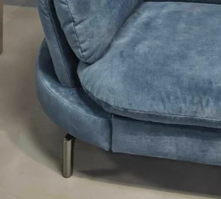 Polstergarnitur Kami Stoff 0735-51 Petrol Füße Anthrazit Verchromt 2 Sofas