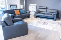 Polstergarnitur Leder 43 059 Braun Inklusive Kopfstütze 2 Sofas 1 Sessel