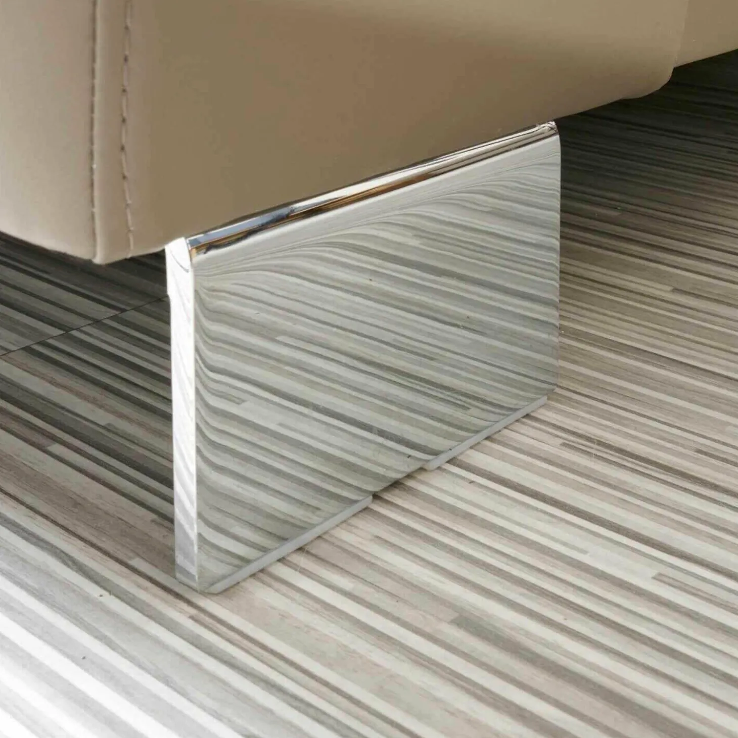 Polstergarnitur LS 5460 Leder Vivre Stone 120 Metallfüße Hochglanz