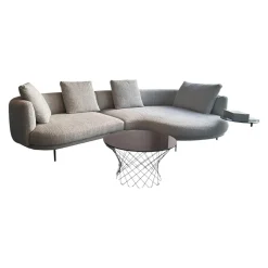 Polstergarnitur Maaru Stoff Namib 7920 Moon Grau Gestell Aluminium Bronze Matt Pulverbeschichtet Mit Kissen