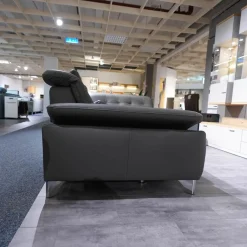 Polstergarnitur MM-PN1078 Bezug Leder Torro Grau Metallfuß Glänzend