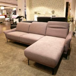 Polstergarnitur Pluto Stoff Namib Rose Fuß Metallbügel Schwarz