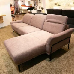 Polstergarnitur Pluto Stoff Namib Rose Fuß Metallbügel Schwarz