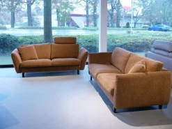 Polstergarnitur Stoff Osino Rostbraun Braun Mit Kissen Und Kopfstütze