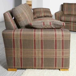 Polstergarnitur Trento 2er-Set Bezug 226/50 KO Fuß Buche Kirschbaumfarbig