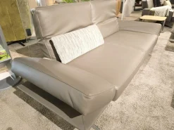 Polstergarnitur Wesley Leder X Happy Oak Beige Gestell Metallkufe Nickel Schwarz Satiniert Inklusive Kissen