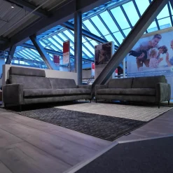 Polstergruppe 22850 Alexx Stoff V5295 Anthracite SK40 Grau Füße Metall Lackiert Schwarz Ohne Kopfstütze