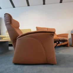 Polstergruppe 4895 Caprice Leder 24 Longlife Camel Braun Füße Schwarz