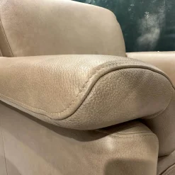 Polstergruppe 24965 Lucca Bezug Leder Z7549 Sand Beige Hohe Ausführung Ohne Tisch