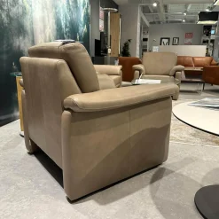 Polstergruppe 24965 Lucca Bezug Leder Z7549 Sand Beige Hohe Ausführung Ohne Tisch