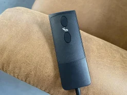 Polstergruppe 81056 Stoff Gringo 09 Cognac Braun Füße Metall Chrom Inklusive Sessel Und Elektrische Funktionen