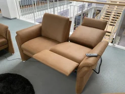 Polstergruppe 81056 Stoff Gringo 09 Cognac Braun Füße Metall Chrom Inklusive Sessel Und Elektrische Funktionen