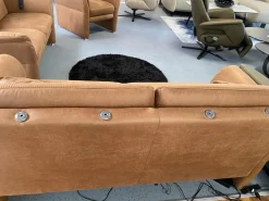 Polstergruppe 81056 Stoff Gringo 09 Cognac Braun Füße Metall Chrom Inklusive Sessel Und Elektrische Funktionen