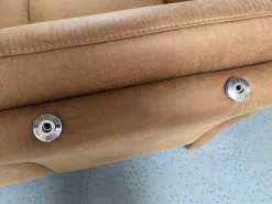 Polstergruppe 81056 Stoff Gringo 09 Cognac Braun Füße Metall Chrom Inklusive Sessel Und Elektrische Funktionen