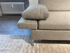 Polstergruppe Alba System 45528 45517 Stoff 2480 45 Grau Winkelfuß Verchromt Glänzend Mit Kissen