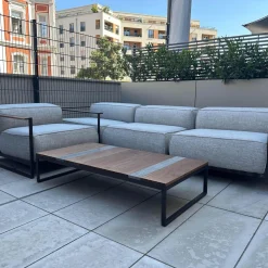 Polstergruppe Casilda Stoff Mokka Grey Grau Gestell Edelstahl Schwarz Pulverbeschichtet