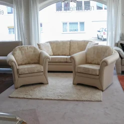 Polstergruppe Cavalli Stoff Sanderson A Beige Füße Massivholz