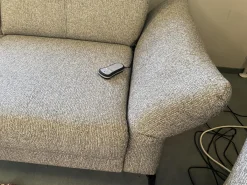 Polstergruppe Chiemsee Stoff Camo Granit Grau Fuß Metall Schwarz Mit Elektrischer Sitztiefenverstellung Und Relaxfunktion