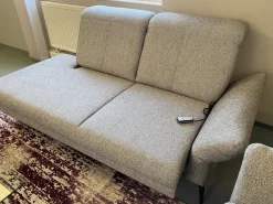 Polstergruppe Chiemsee Stoff Camo Granit Grau Fuß Metall Schwarz Mit Elektrischer Sitztiefenverstellung Und Relaxfunktion