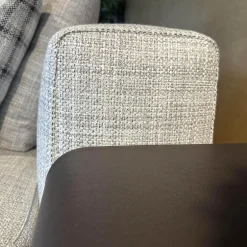 Polstergruppe Connery Stoff Double 02 Ghiaccio Grau Ablage Leder Aspen Schwarz Mit Kissen