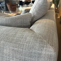 Polstergruppe Connery Stoff Double 02 Ghiaccio Grau Ablage Leder Aspen Schwarz Mit Kissen