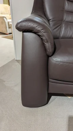 Polstergruppe Cora Leder Casay 78 Mocca Schwarz 3-2-1