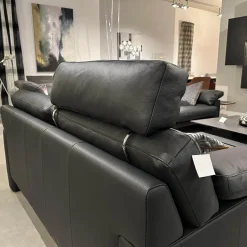 Polstergruppe GA210 Leder E 170 136 Schwarz Mit Armlehnkissen Und Verstellbarer Kopfstütze