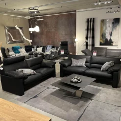 Polstergruppe GA210 Leder E 170 136 Schwarz Mit Armlehnkissen Und Verstellbarer Kopfstütze