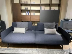 Polstergruppe Liv Smart Stoff 24.415 Graublau 24.144 Schwarzblau Aluminiumgestell Verkehrschwarz mit Couchtisch-Set