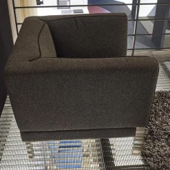 Polstergruppe Lobby Stoff 9400 Clip Grau Naht Keder 80293 Rio Anthrazit Füße Vierkant Chrom