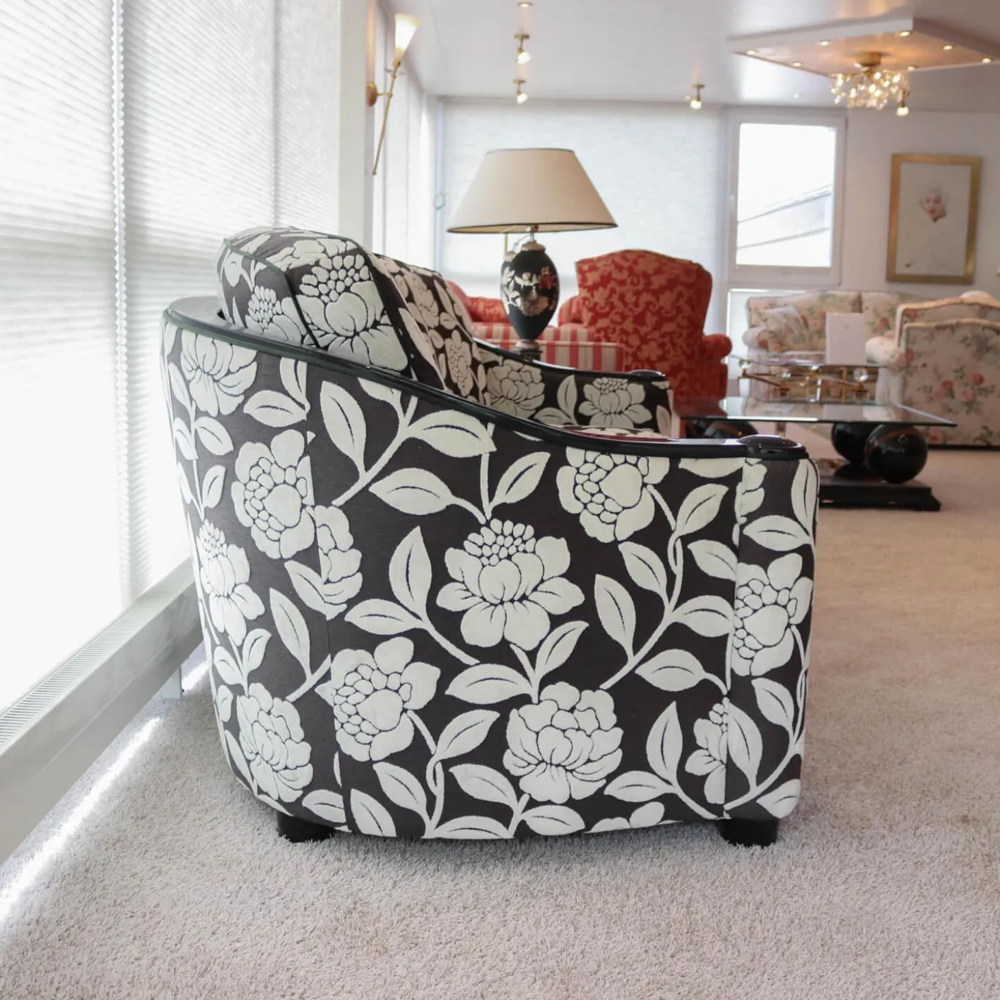 Polstergruppe Metropolitan Stoff Hellbeige Schwarz Halbrundsofa Mit 2 Sesseln