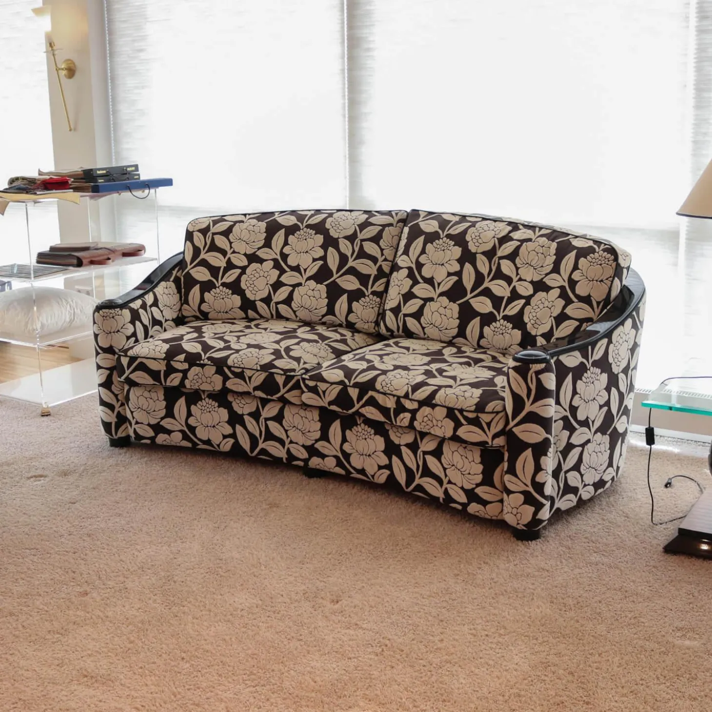 Polstergruppe Metropolitan Stoff Hellbeige Schwarz Halbrundsofa Mit 2 Sesseln