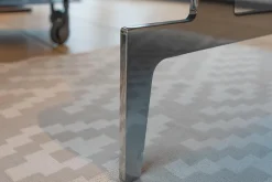 Polstergruppe Sofa Frame Bezug Stoff Danio Seidengrau U3302D Grau Flachstahlfuß Chrom Glanz